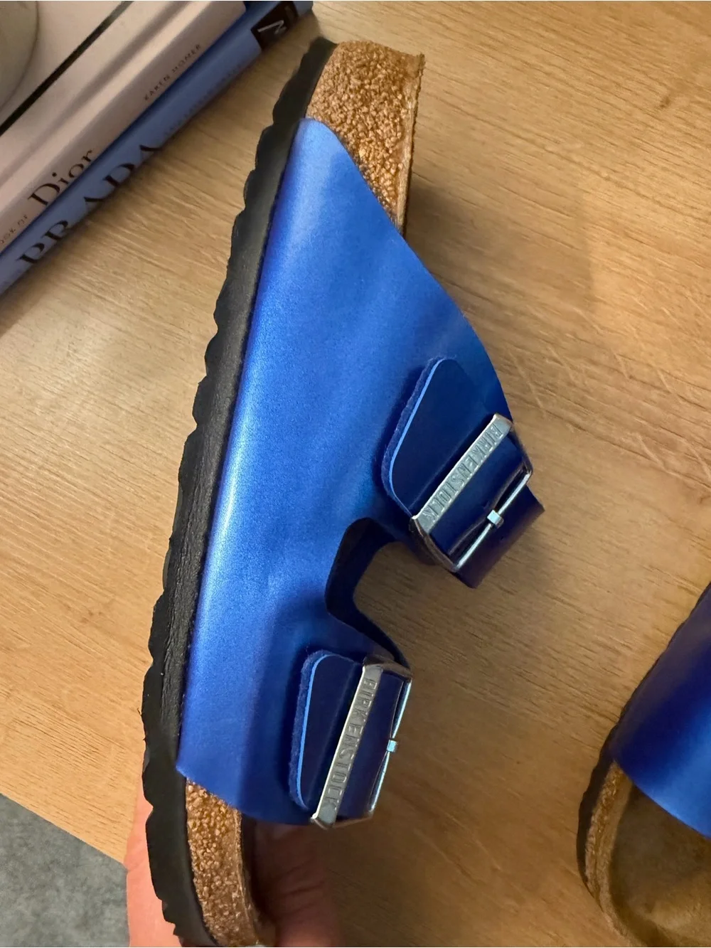 Birkenstock Metallic Blue Double Strap Sandals - Picture 10 of 10
